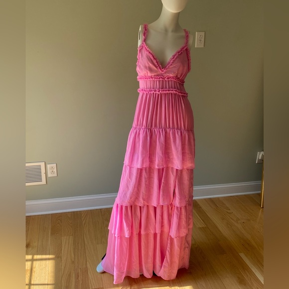 LIKELY Athena Tulle Mesh Maxi Dress. - Picture 3 of 8